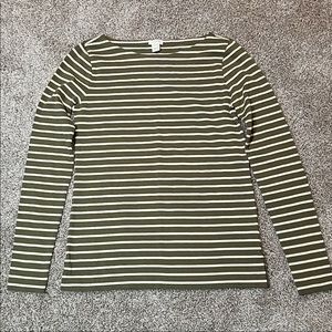 J Crew Round Neck Stripe Long Sleeve Top